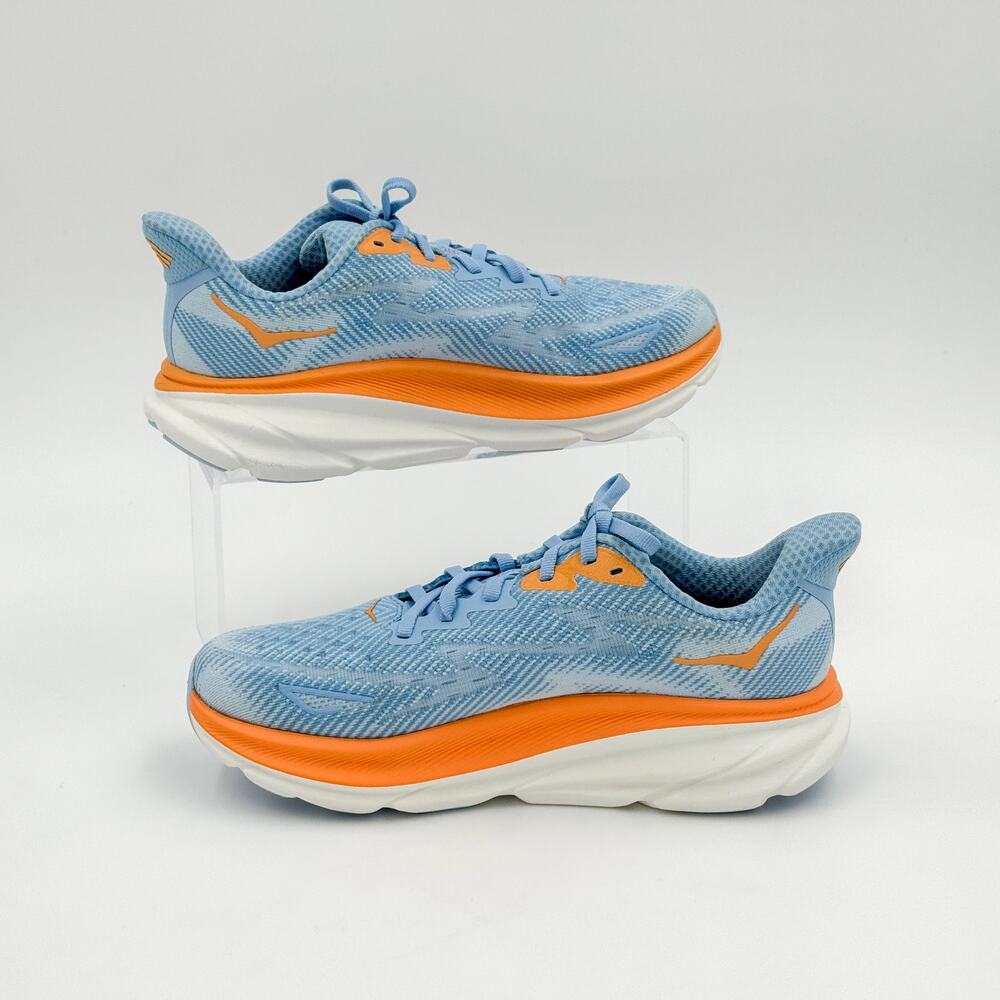 HOKA Clifton 9 Women’s 6.5B Airy Blue Ice Water Orange Running Sneakers 1127896 - Picture 3 of 14